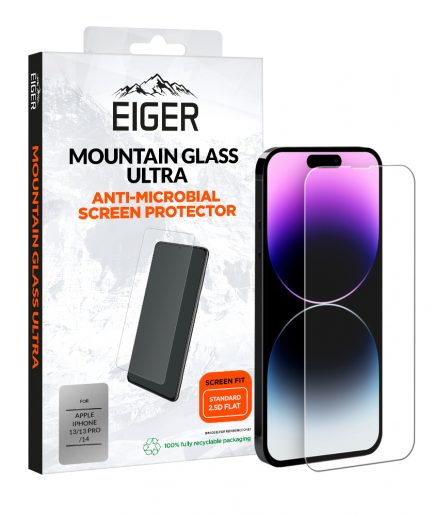 Eiger Mountain Glass Ultra Screen Protector 2.5D for Apple iPhone 13 / 13 Pro / 14 in Clear / Transparent