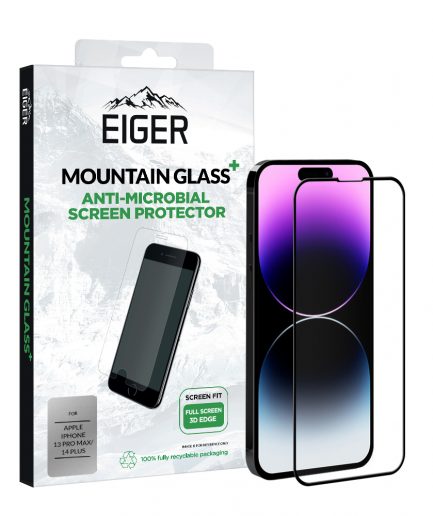 Eiger Mountain Glass+ 3D Screen Protector for Apple iPhone 13 Pro Max / 14 Plus in Clear / Black